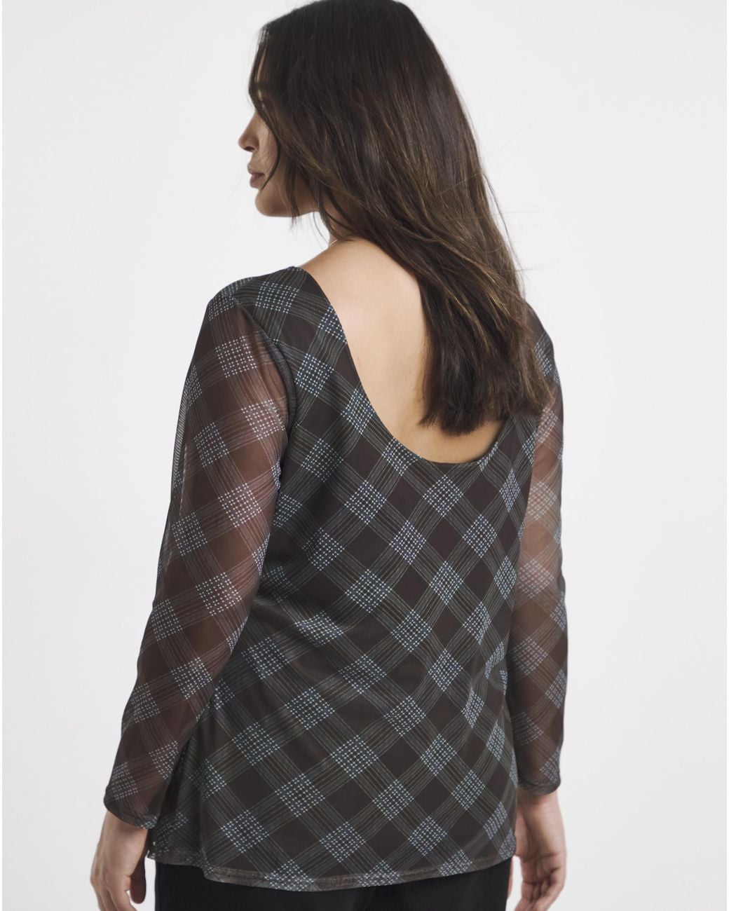 Simply Be Black Mesh Scoop Back Top