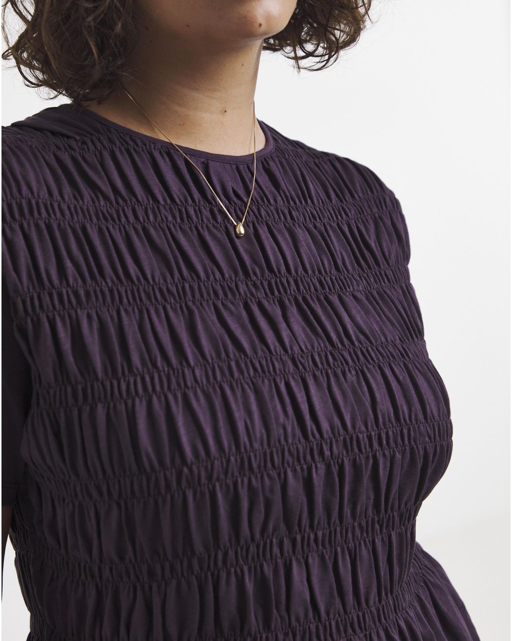 Simply Be Purple Shirred Peplum Top