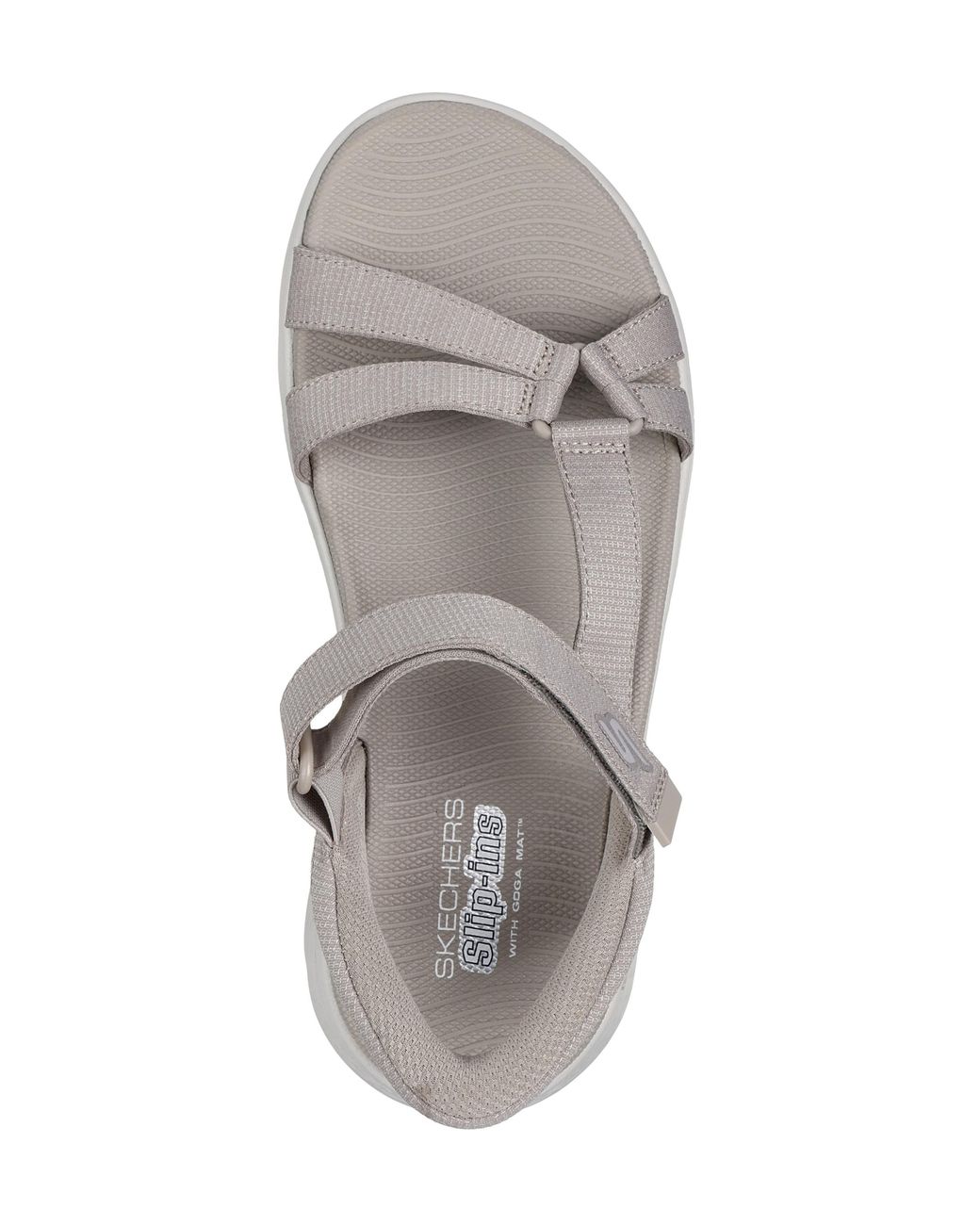 Skechers White Slip-Ins Go Walk Flex Sandals