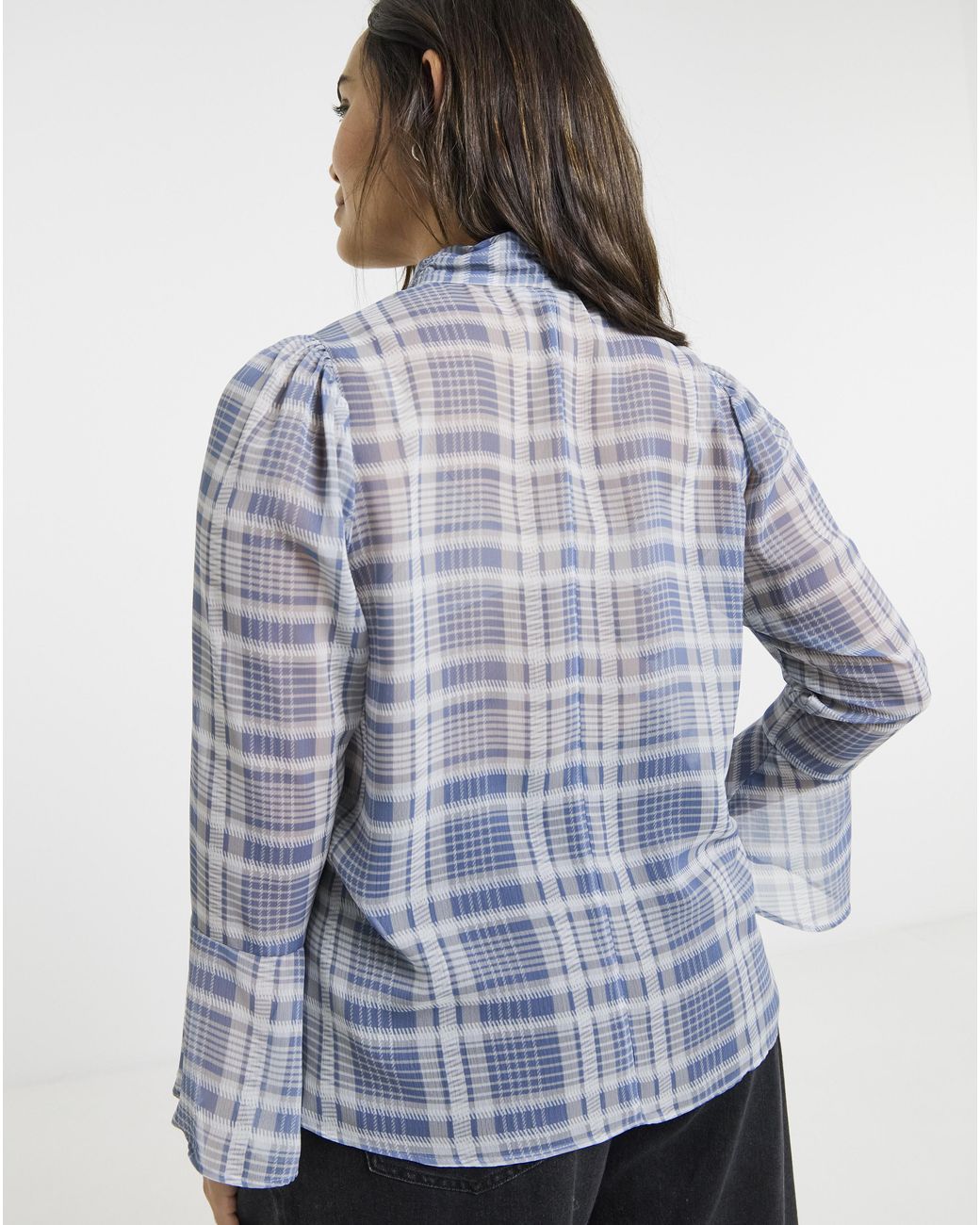 Simply Be Blue Pussybow Blouse
