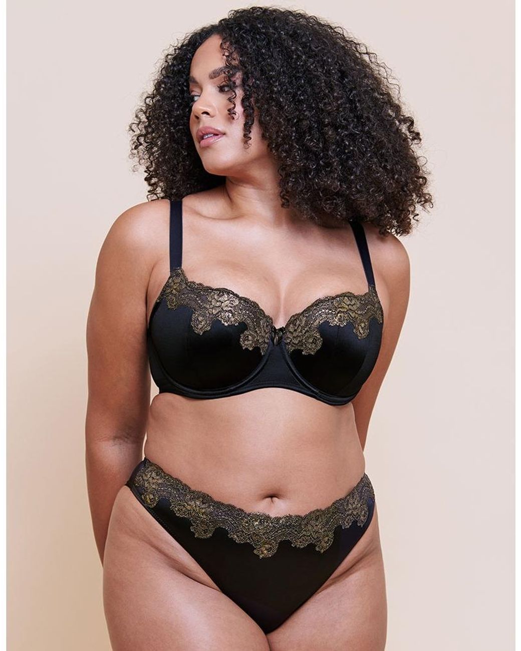 Curvy Kate Black Boost Lace Tanga Brief