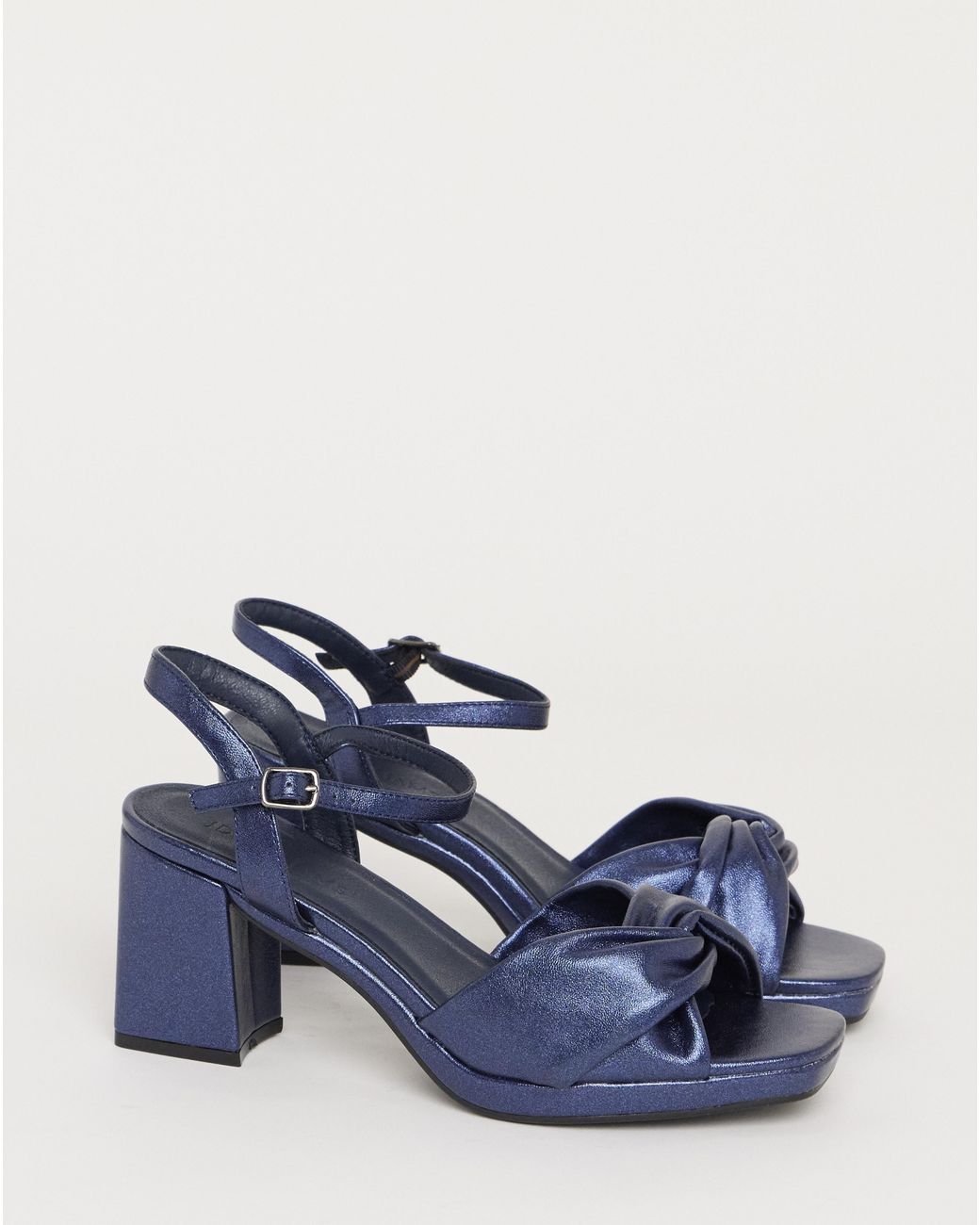 JD Williams Blue Twist Upper Platform Sandal Wide Fit