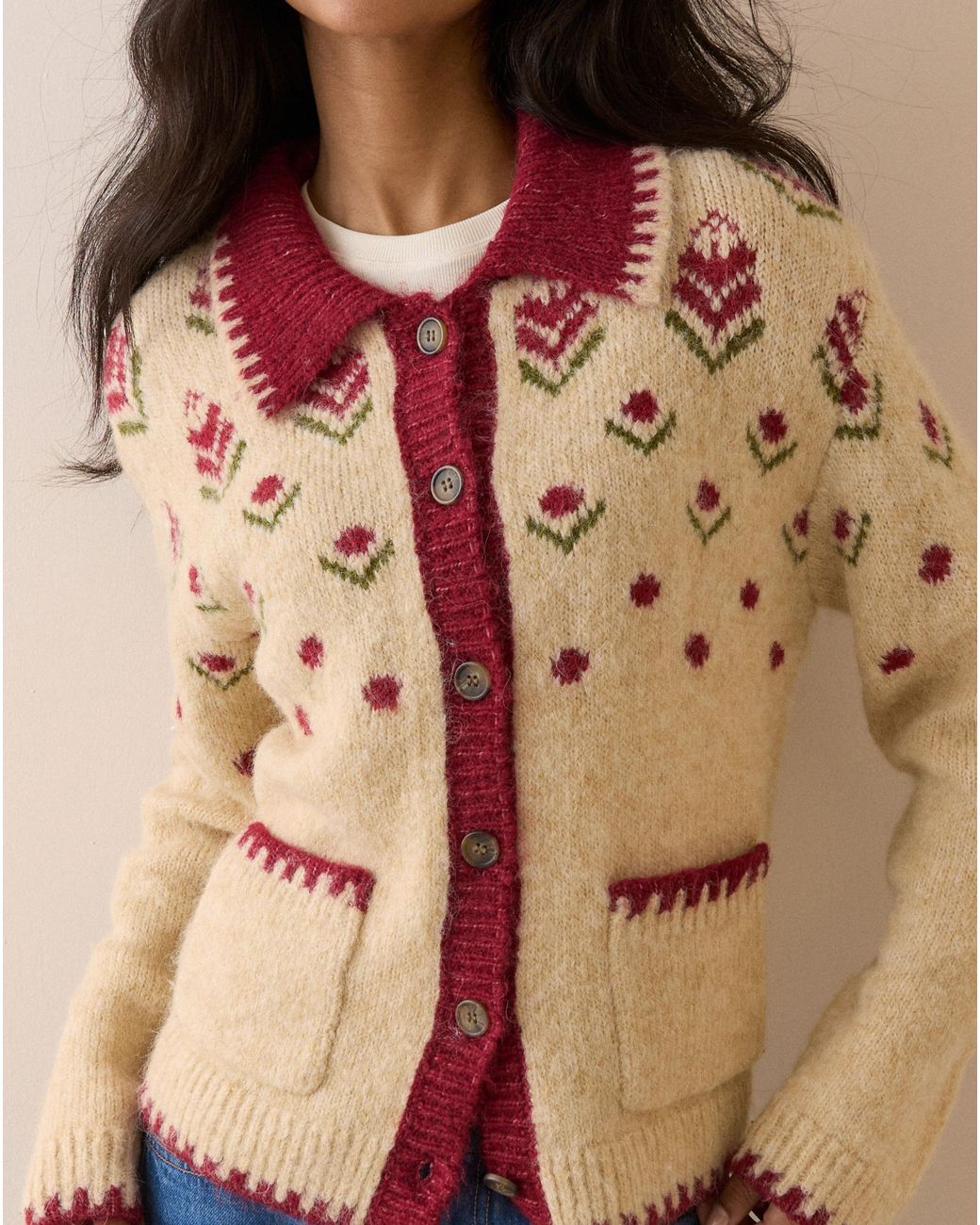Nobody's Child Brown Ditsy Collar Jacket