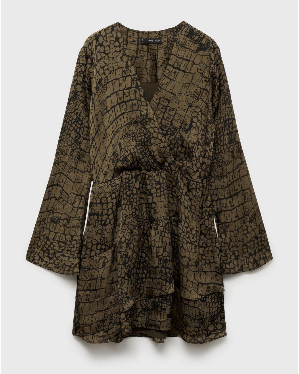 Mango Brown Animal Print Ruffle Dress