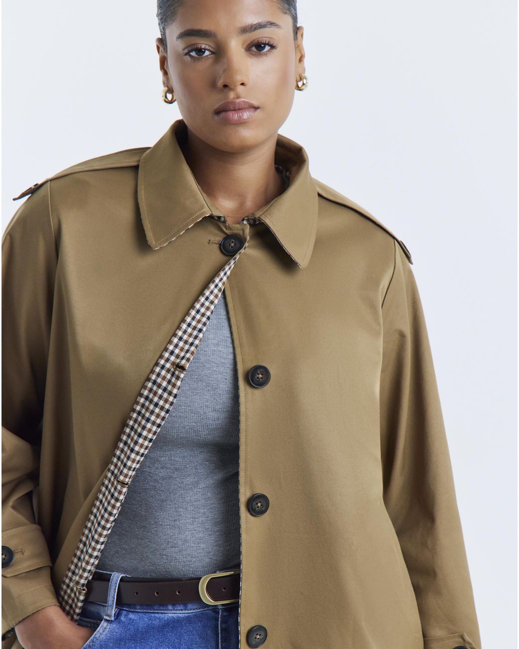 Simply Be Blue Reversible Mod Coat