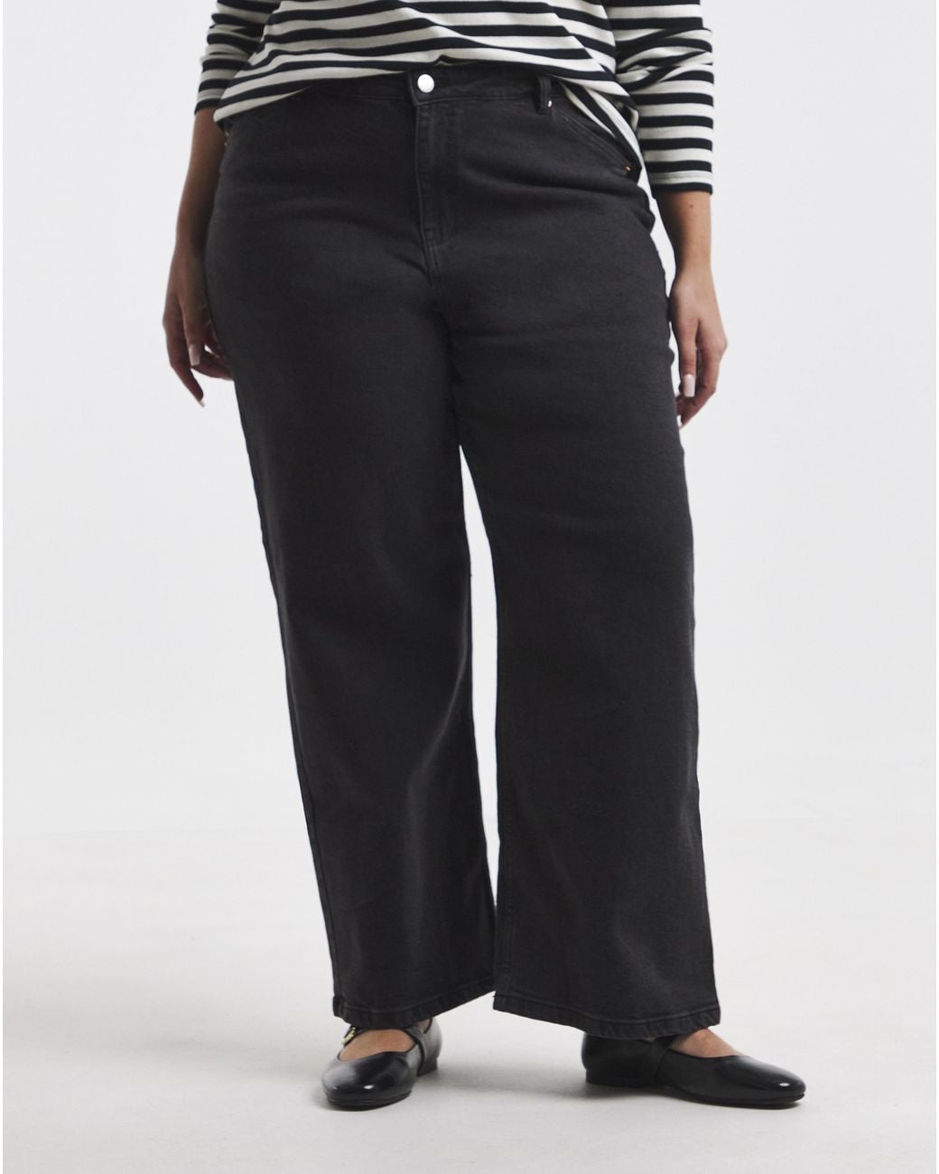 Simply Be White Sbe 99 1 Slouchy Wide Jeans