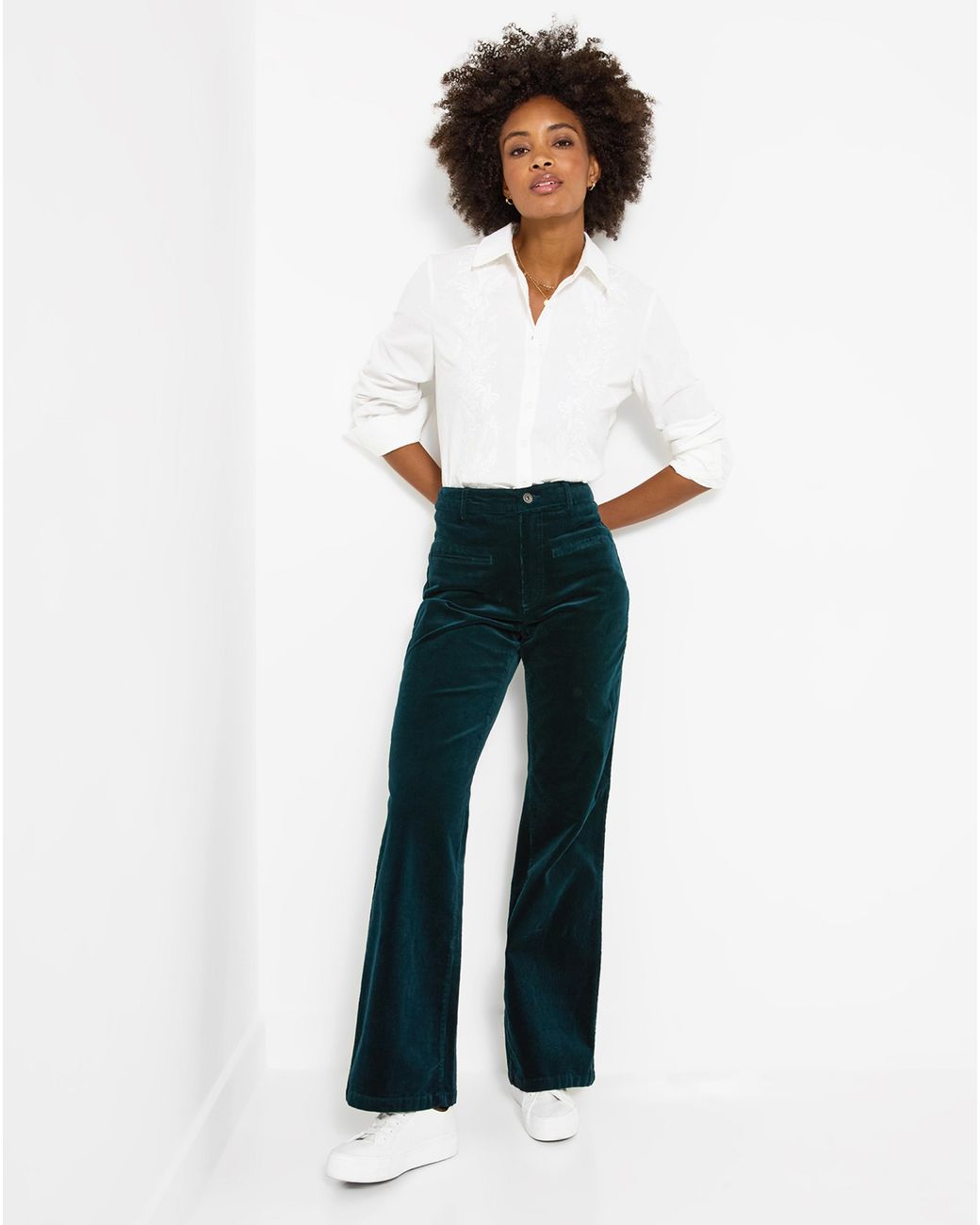 Joe Browns White Indie Cord Wide Leg Trouser