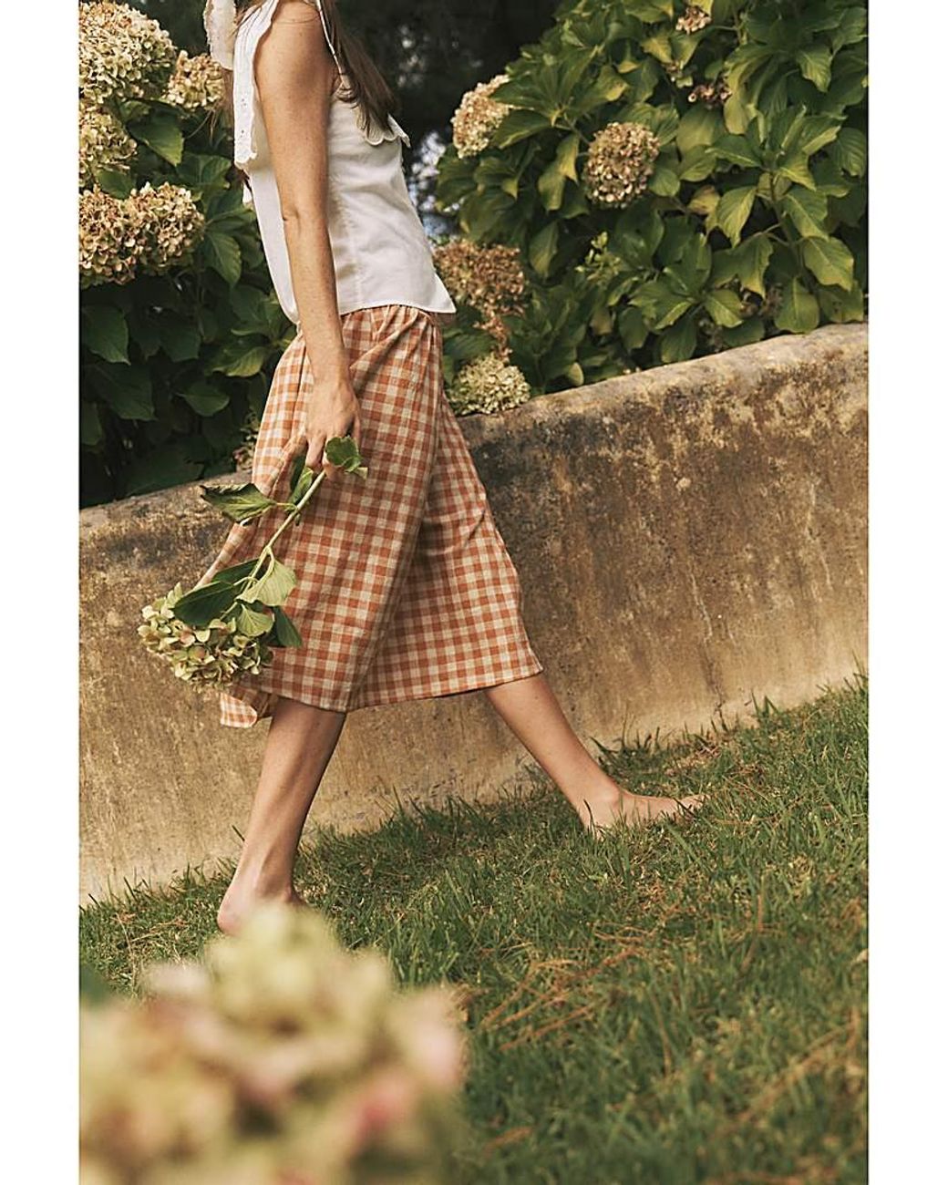 Monsoon Green Hattie Gingham Midi Skirt