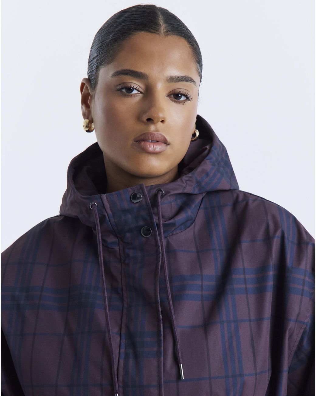 Simply Be Blue Hooded Swing Parka Jacket