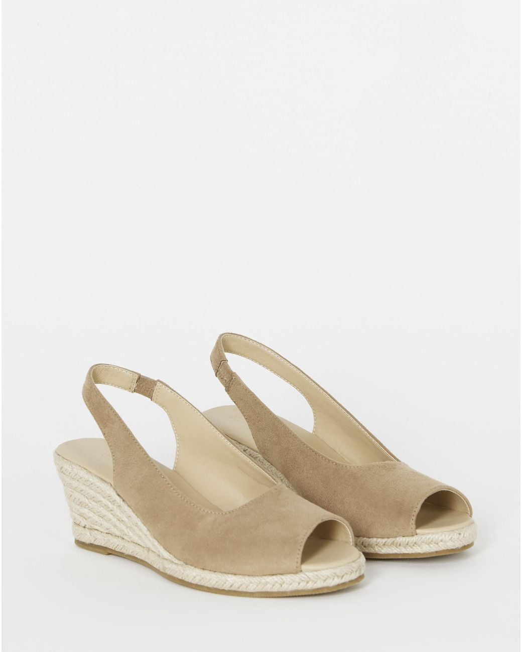 JD Williams White Peep Toe Espadrille Wedge Ex Wide