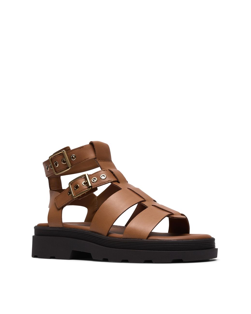 Clarks Brown Orinoco Leather Sandal D Fit