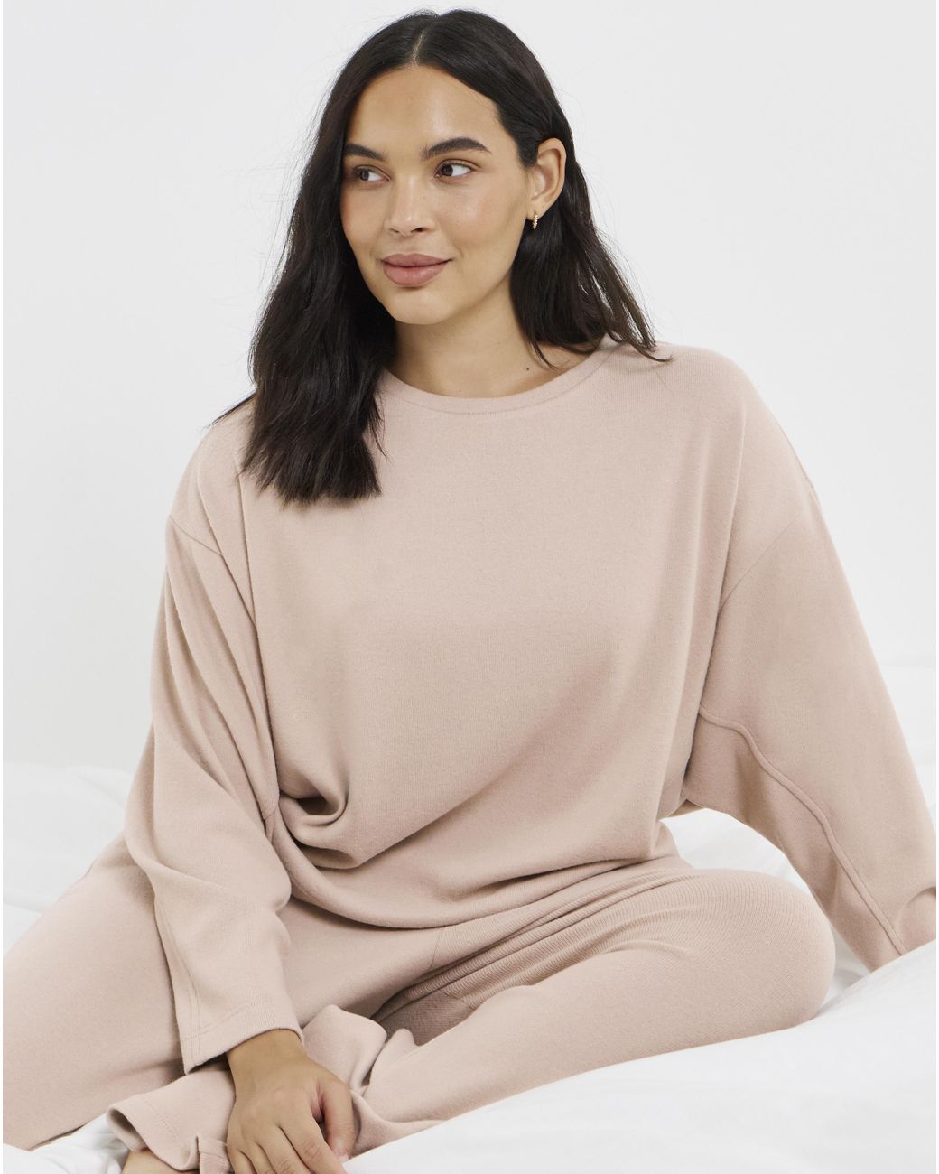 Figleaves Natural Soft Knit Batwing Lounge Set