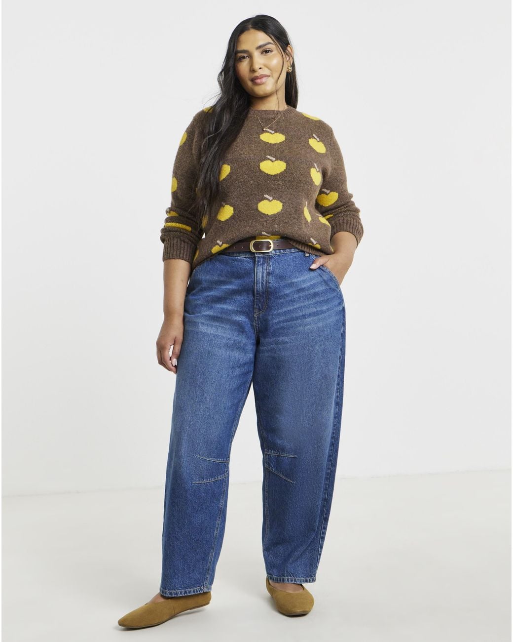 Simply Be Multicolor Apple Design Crew Neck Jumper