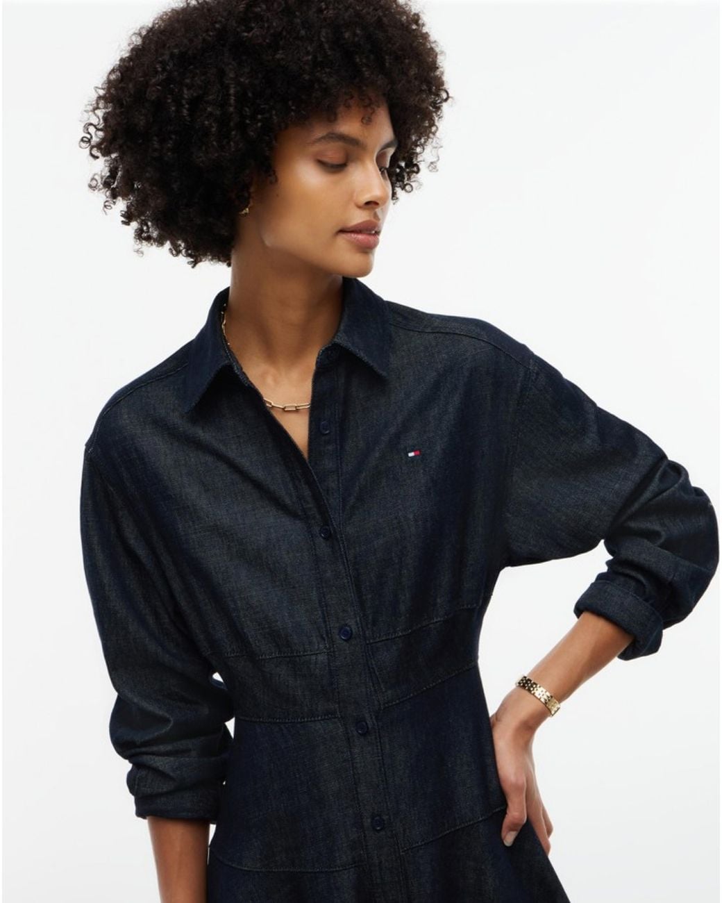 Tommy Hilfiger Blue Long Midi Shirt Dress