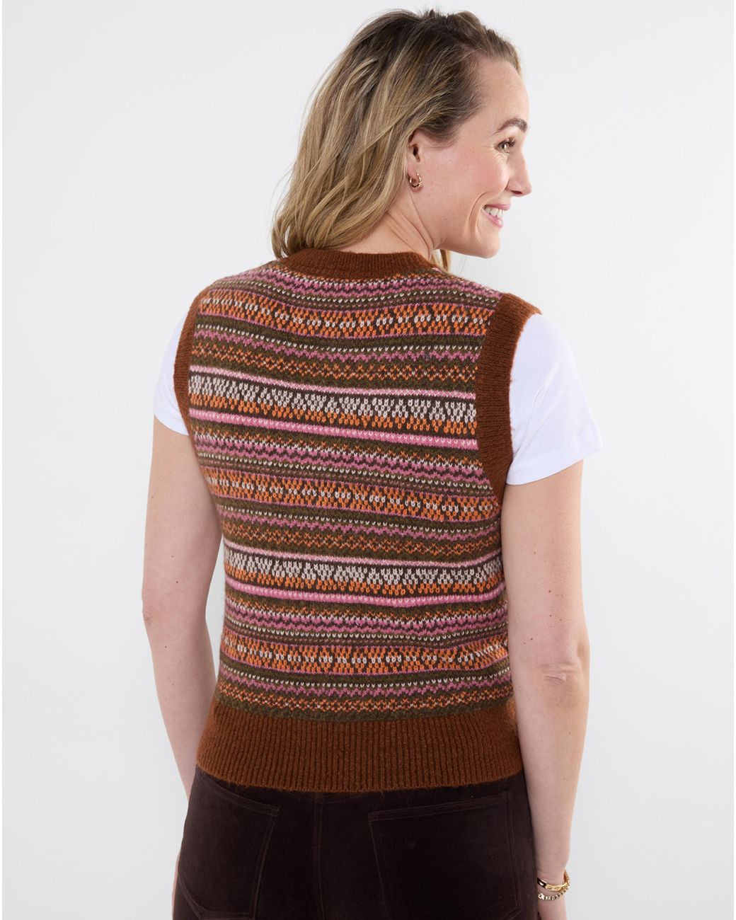 Joe Browns Brown Button Through Knitted Vest