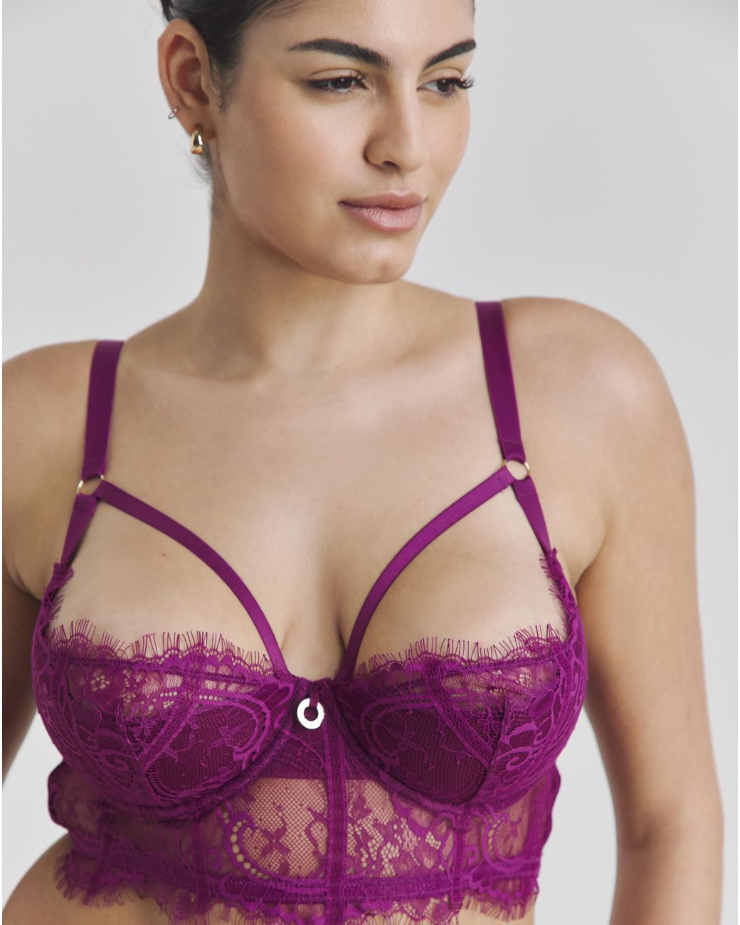 Simply Be Pink Sexy Lace Quarter Cup Bra