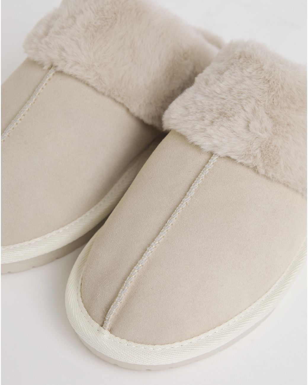Simply Be Multicolor Faux Fur Lined Suede Mule Slipper Wide