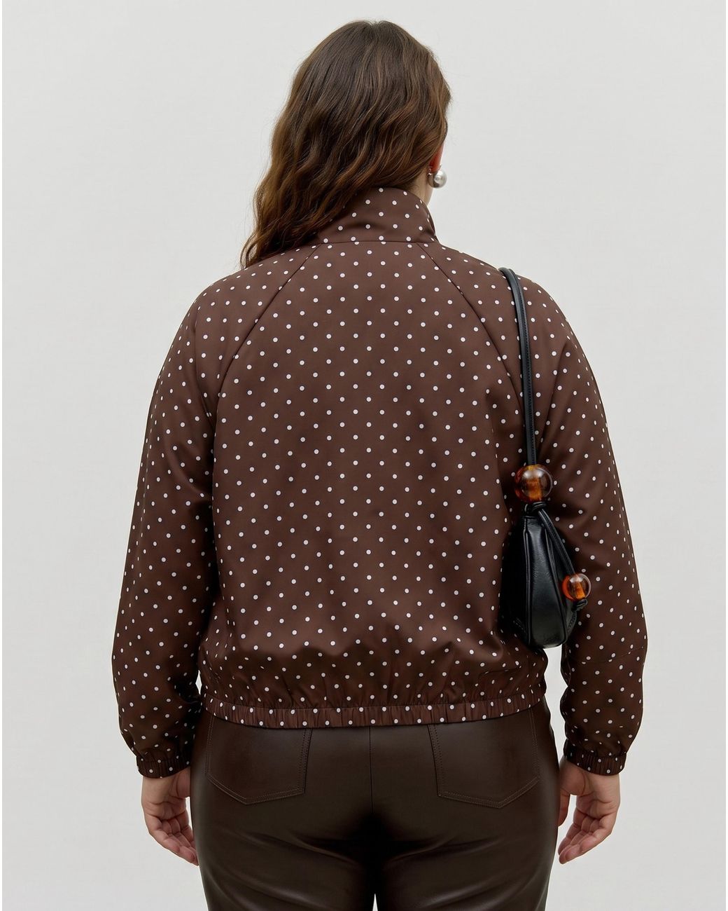 Vero Moda Brown Kayla High Neck Polka Jacket