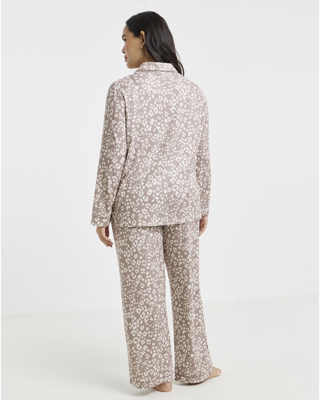 Pretty Secrets Gray Animal Soft Knit Button Pj Set