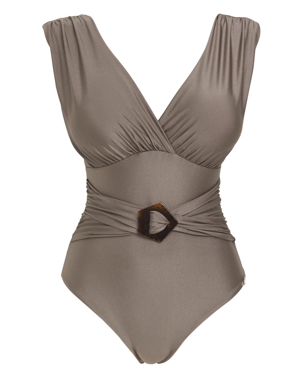 Joanna Hope Gray Plunge Swimsuit