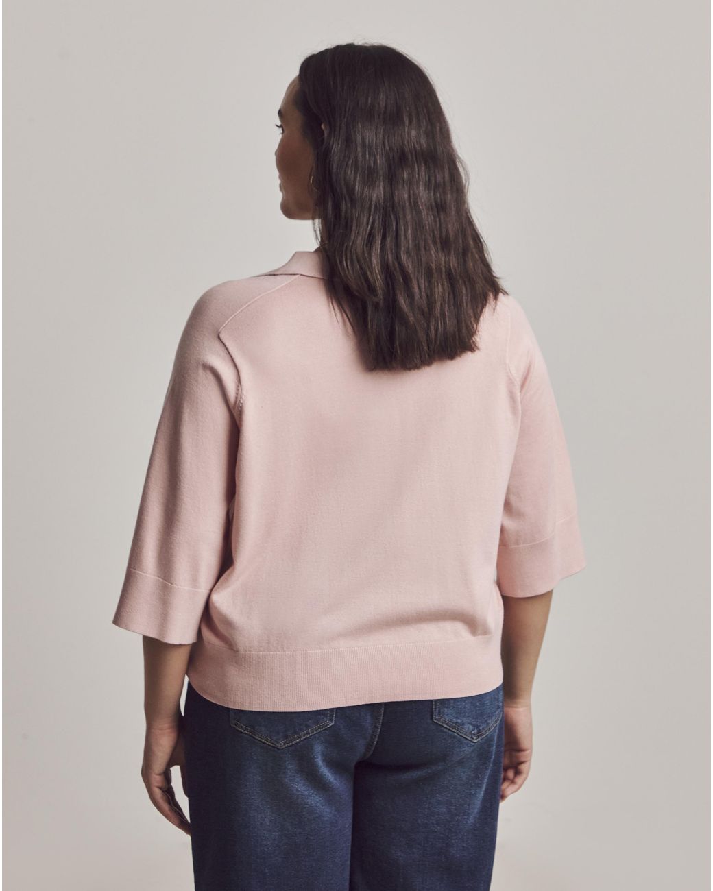 Julipa Natural Short Sleeve Collared Cardigan