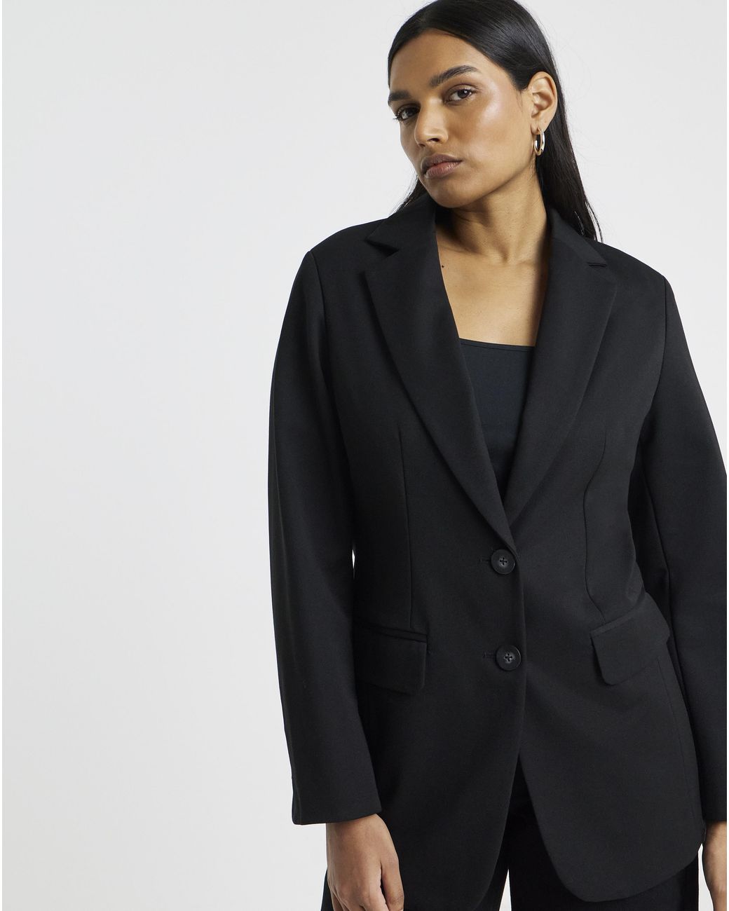 Simply Be Black Sculpting Cinch Waist Blazer
