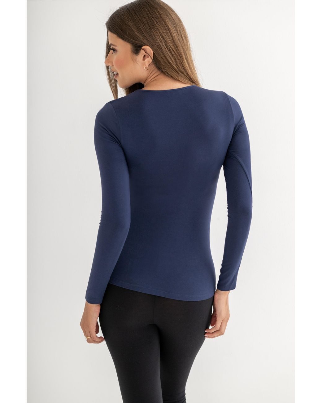 Pour Moi Blue Thermal Long Sleeve Top