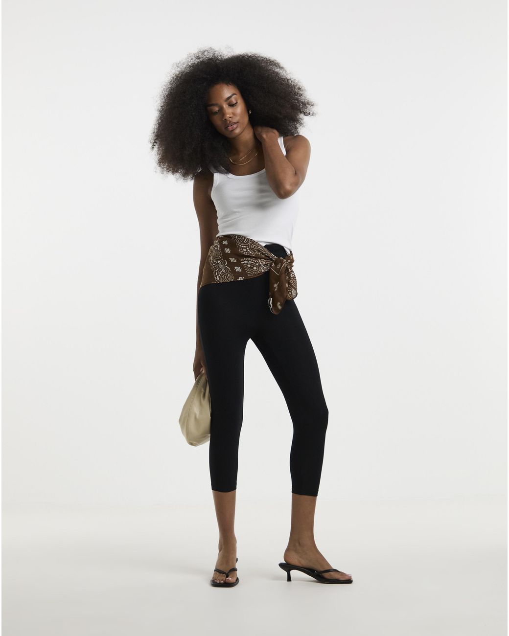 Simply Be Black Jersey Cropped Legging