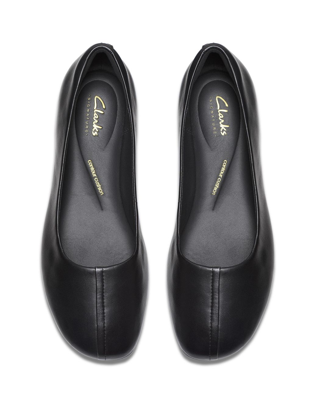 Clarks Black Livia Leather Ballerina D Fit
