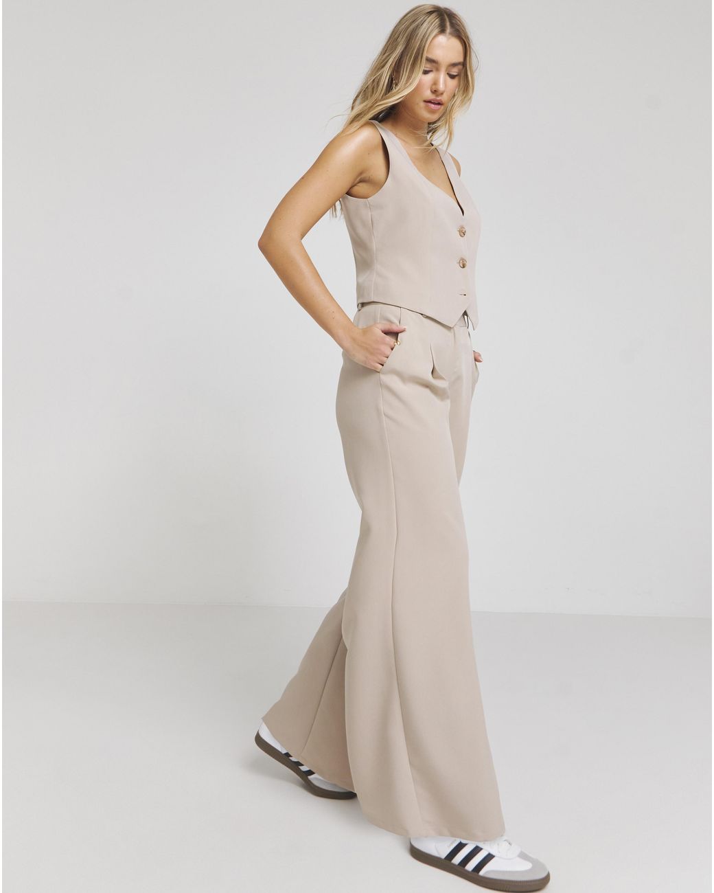 Simply Be White Neutral Tailored Waistcoat