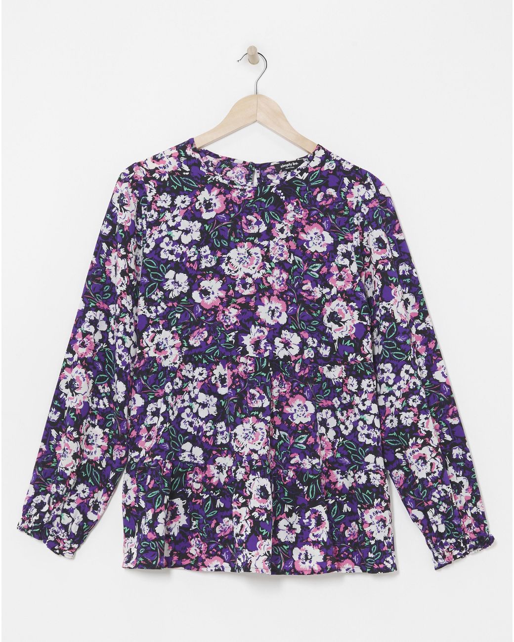 Simply Be Blue Smock Blouse With Matching Scrunchie
