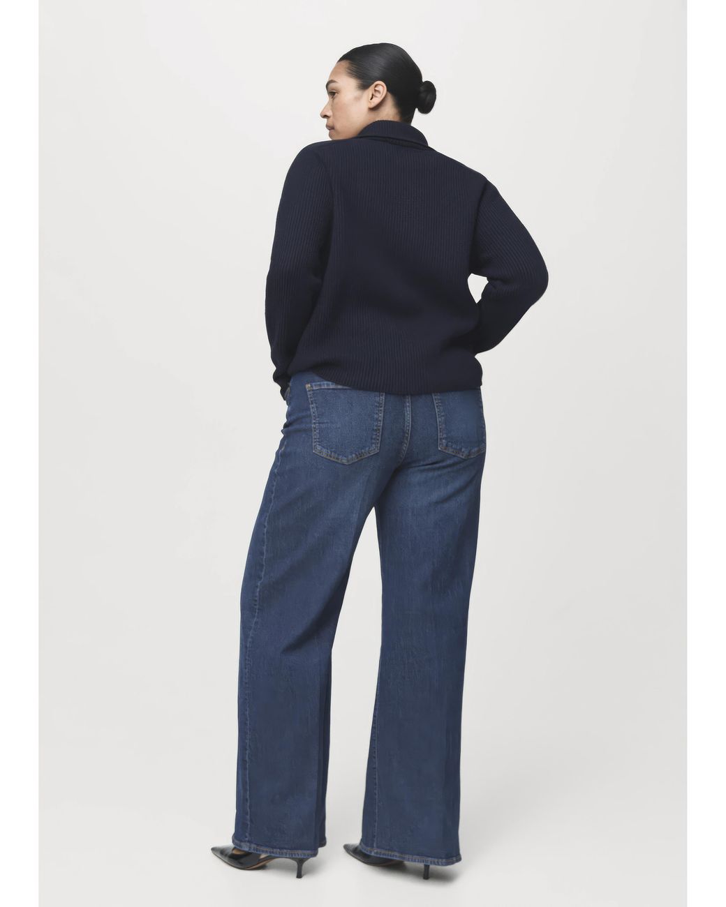 Mango Blue Wide Leg Jeans