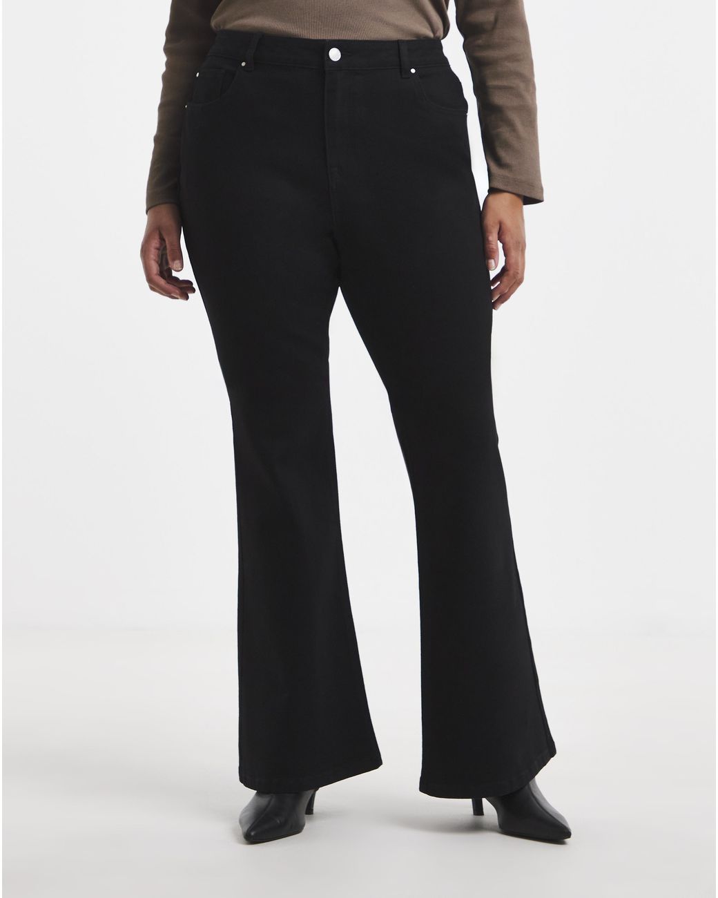 Simply Be White Flare Jeans