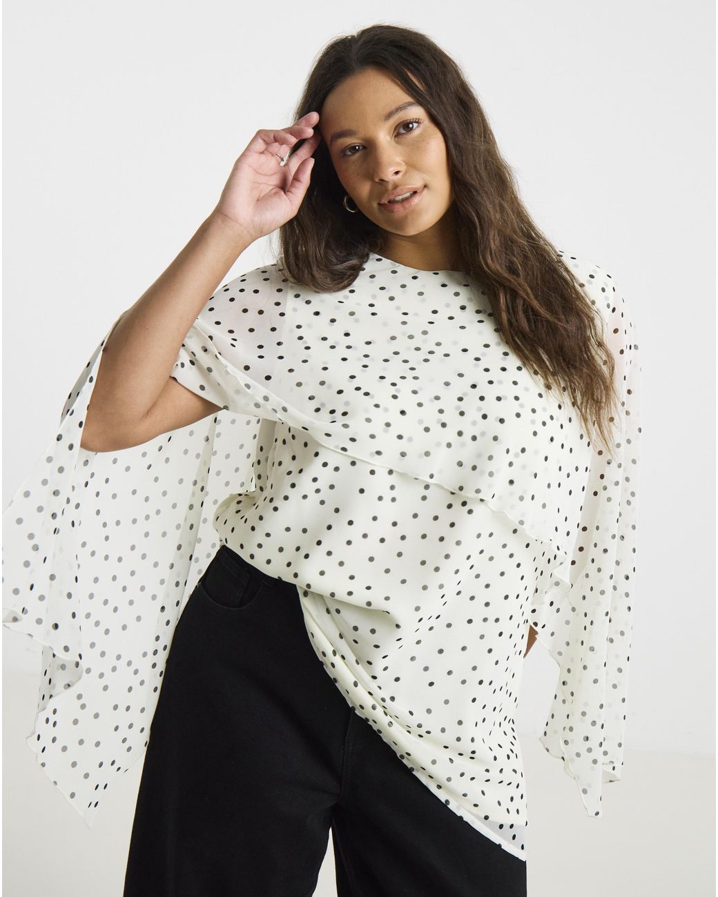 Simply Be Blue Cape Blouse