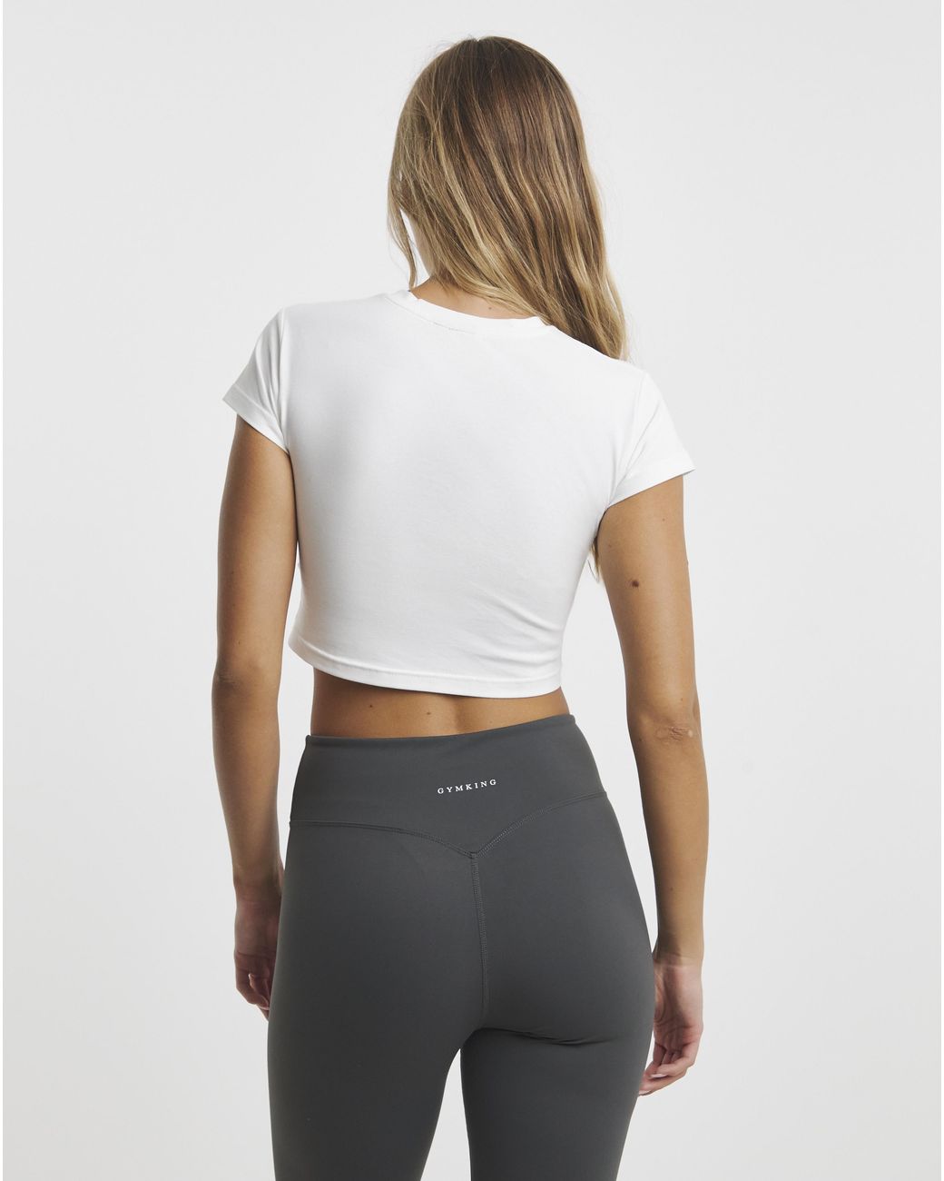 Gym King White 365 Crop Jersey T-Shirt