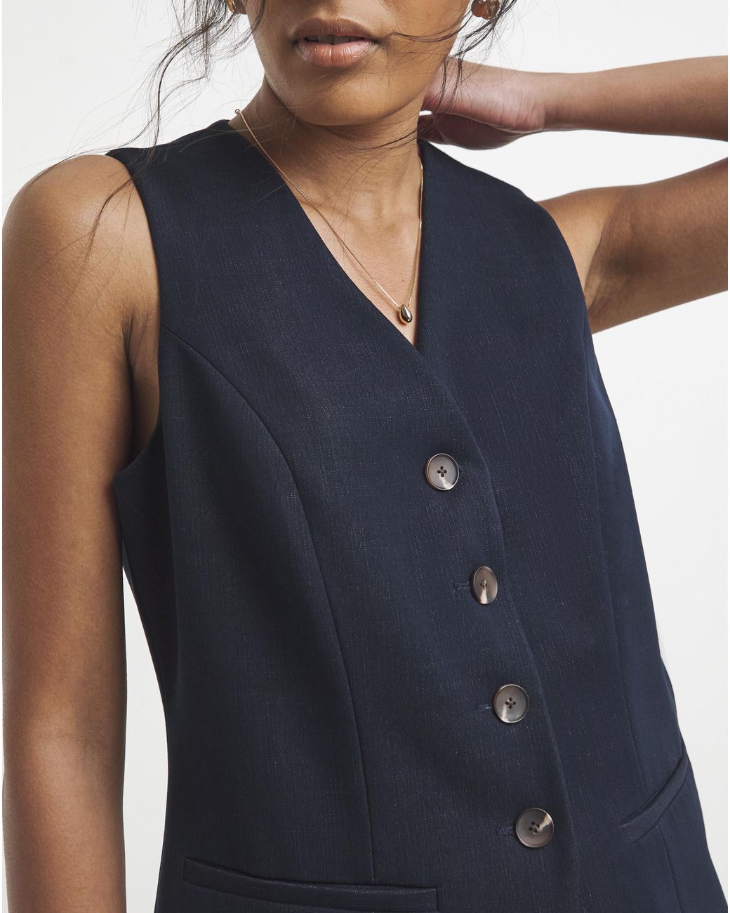 Simply Be Blue Denim Look Waistcoat