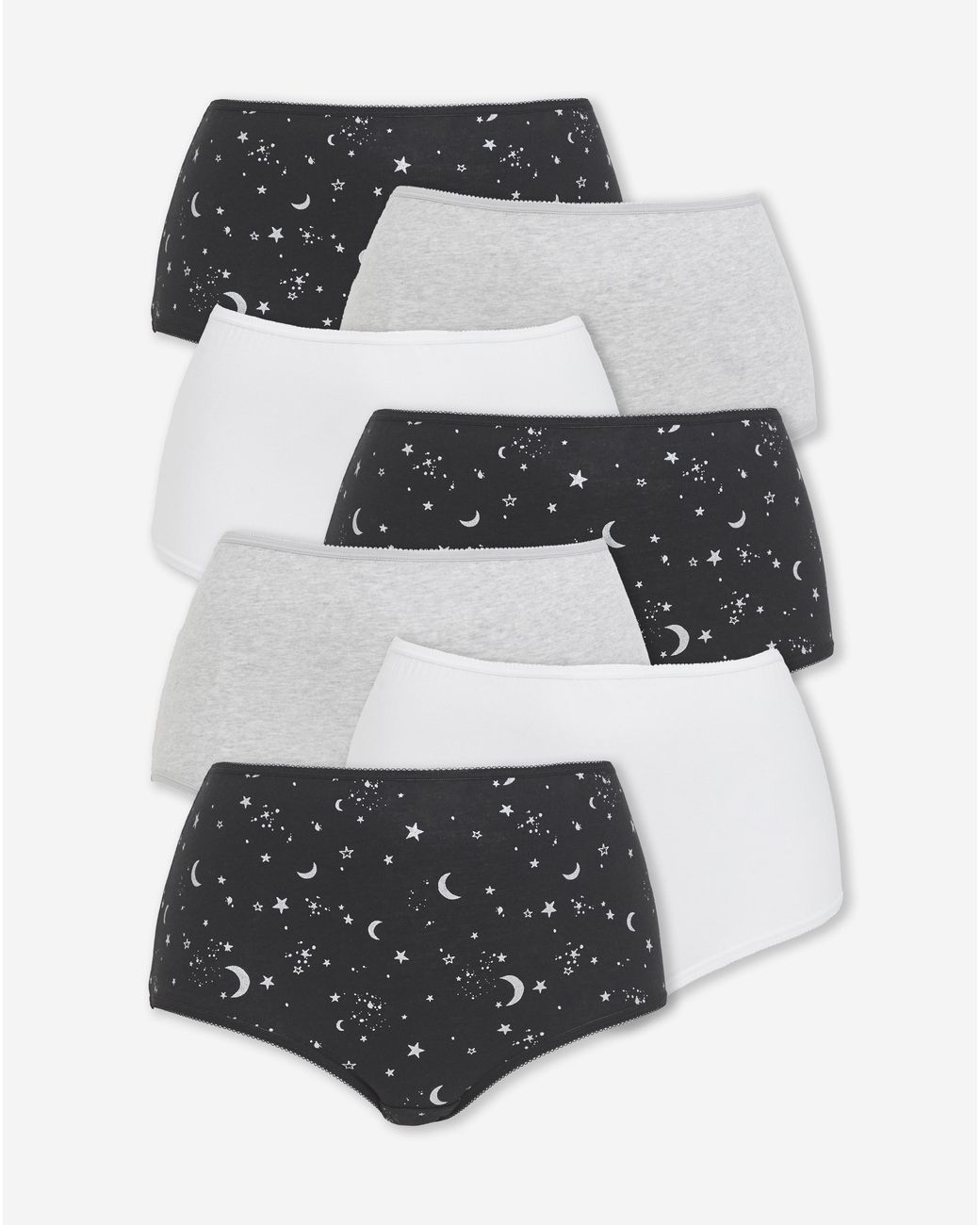 Pretty Secrets Black 7 Pack Full Fit Knickers