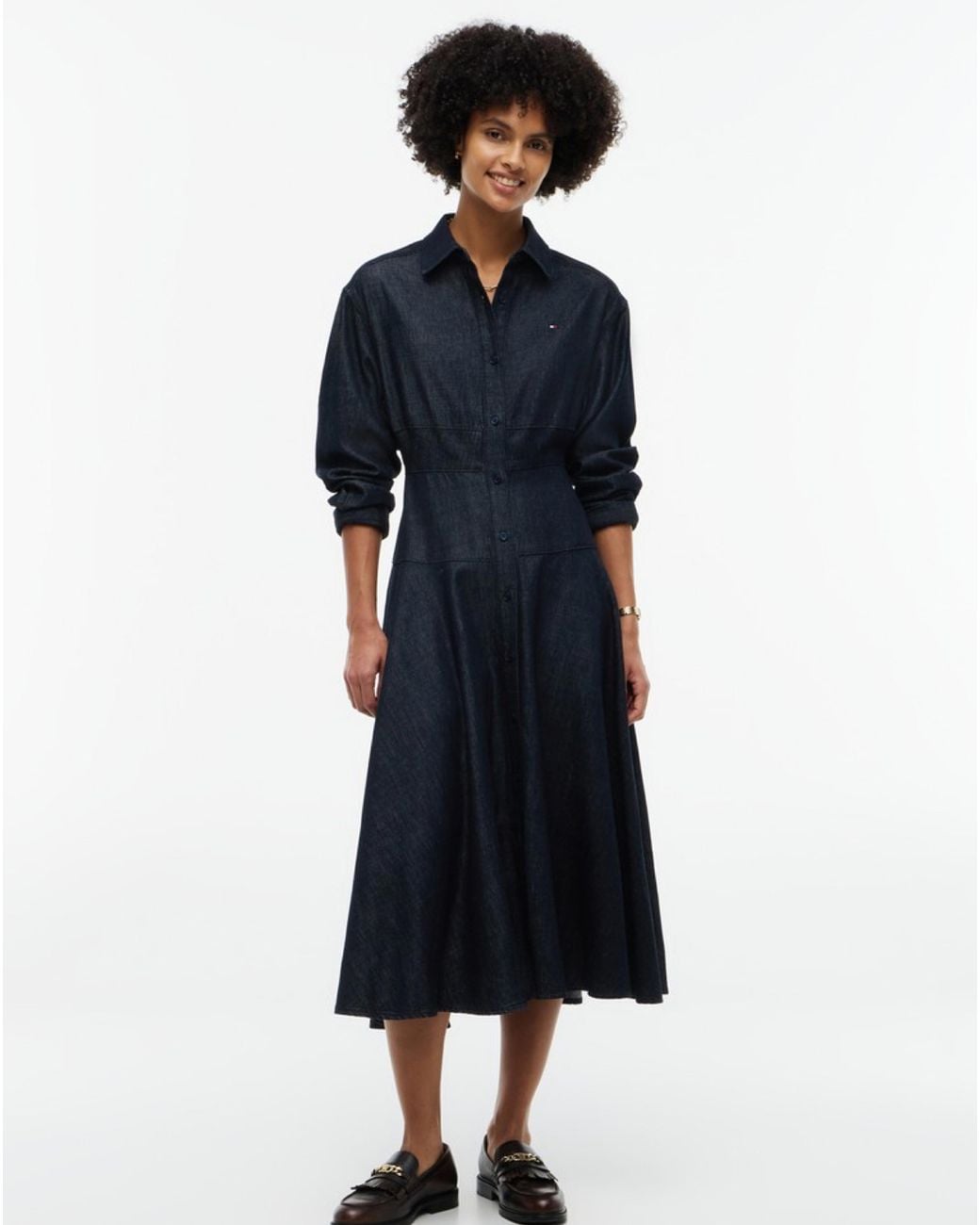 Tommy Hilfiger Blue Long Midi Shirt Dress
