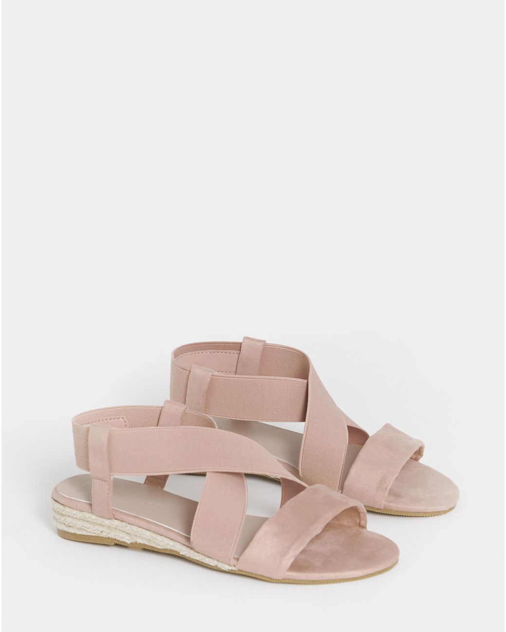 JD Williams Pink Low Wedge Espadrilles Ex Wide