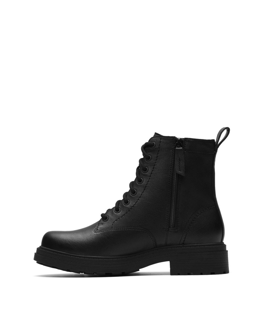 Clarks Black Lace Up Ankle Boot Wide