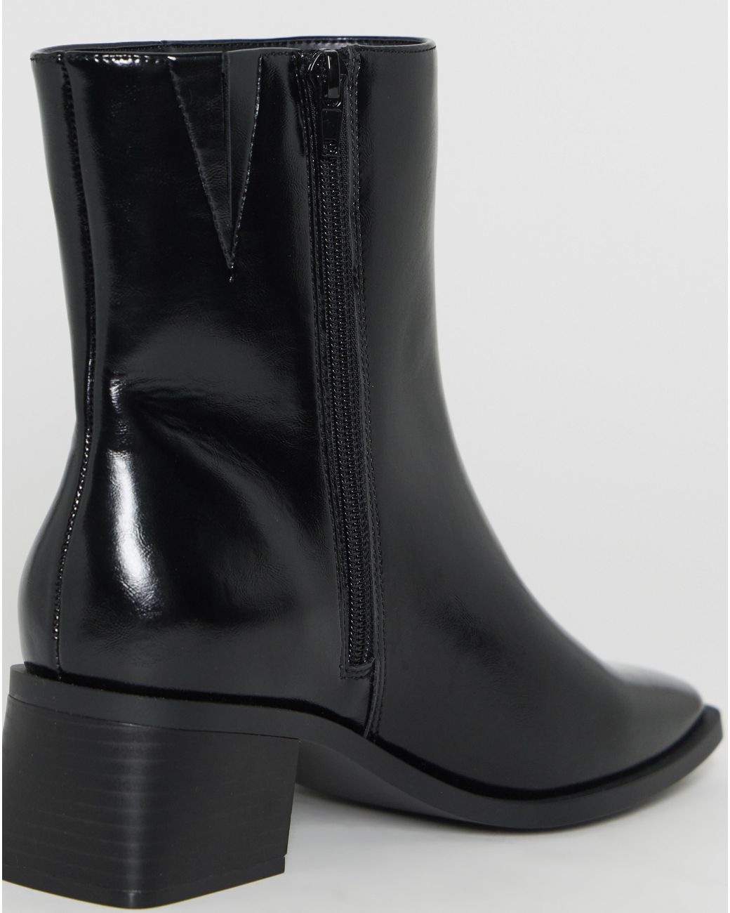 Simply Be Black Square Toe Ankle Boot Wide