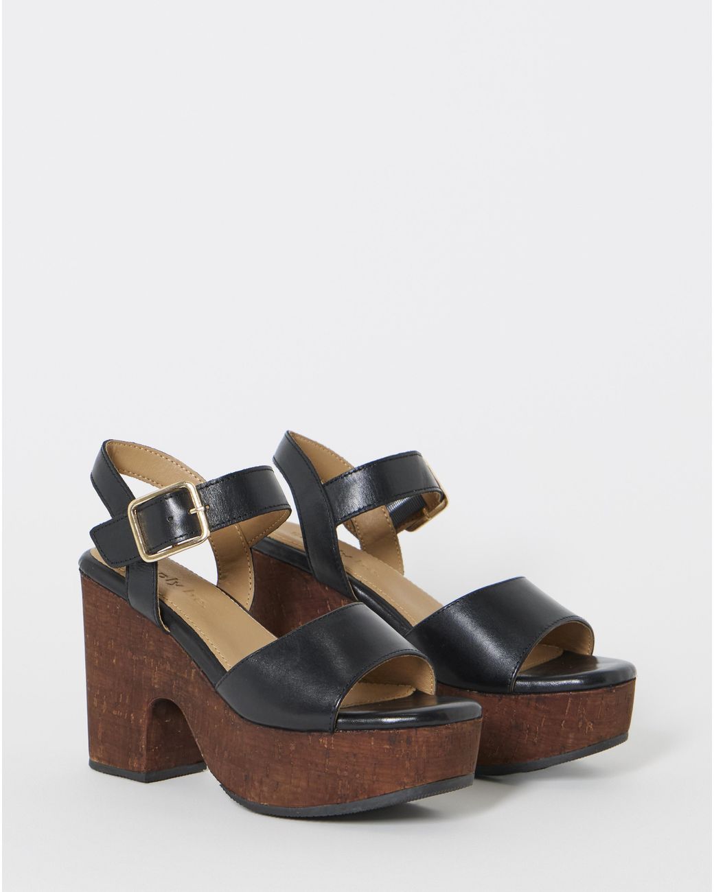 Simply Be Natural Platform Cork Sandals Wide Fit