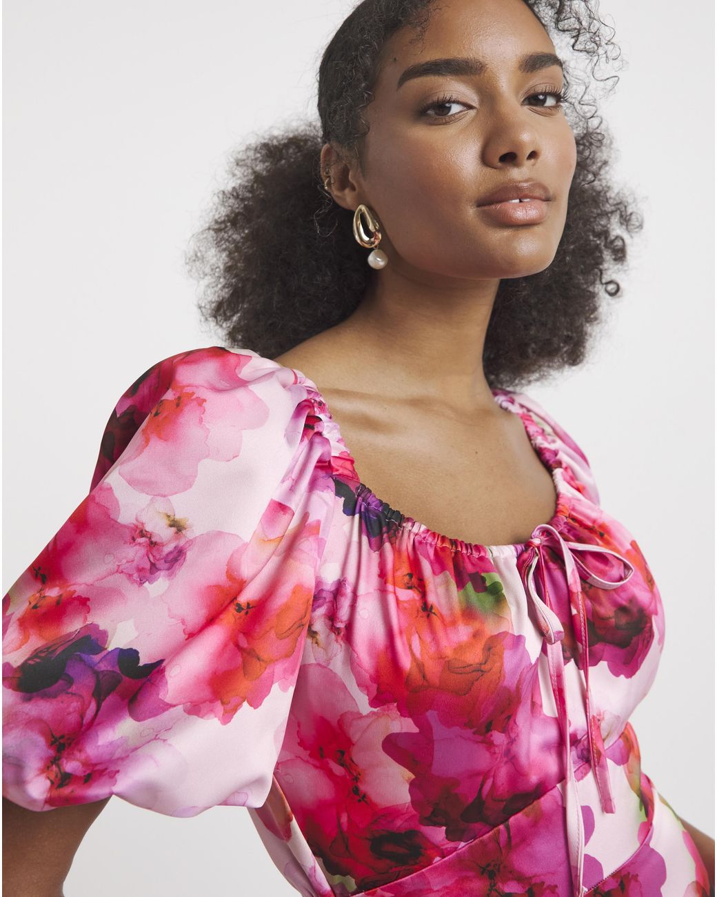 Flounce London Red Floral Maxi Dress