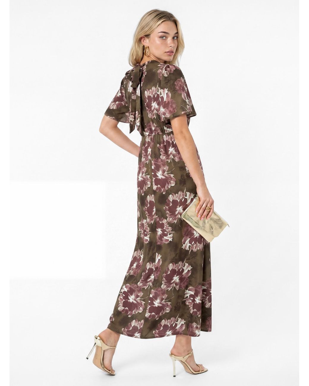 Lovedrobe White Floral Print Midaxi Dress