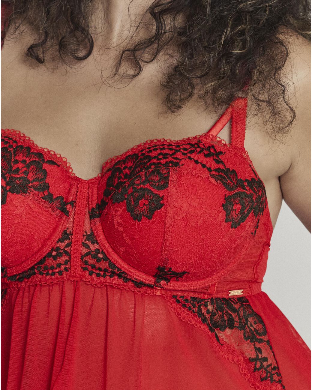 Figleaves Red Intense Open Babydoll