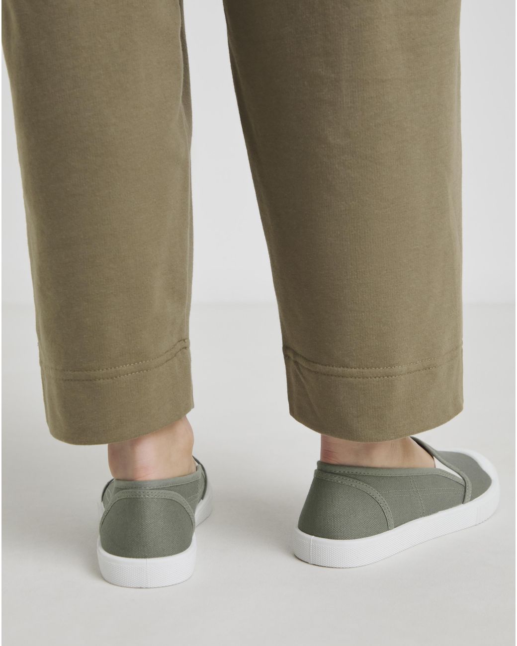 Simply Be Green Slip On Plimsole Wide Fit