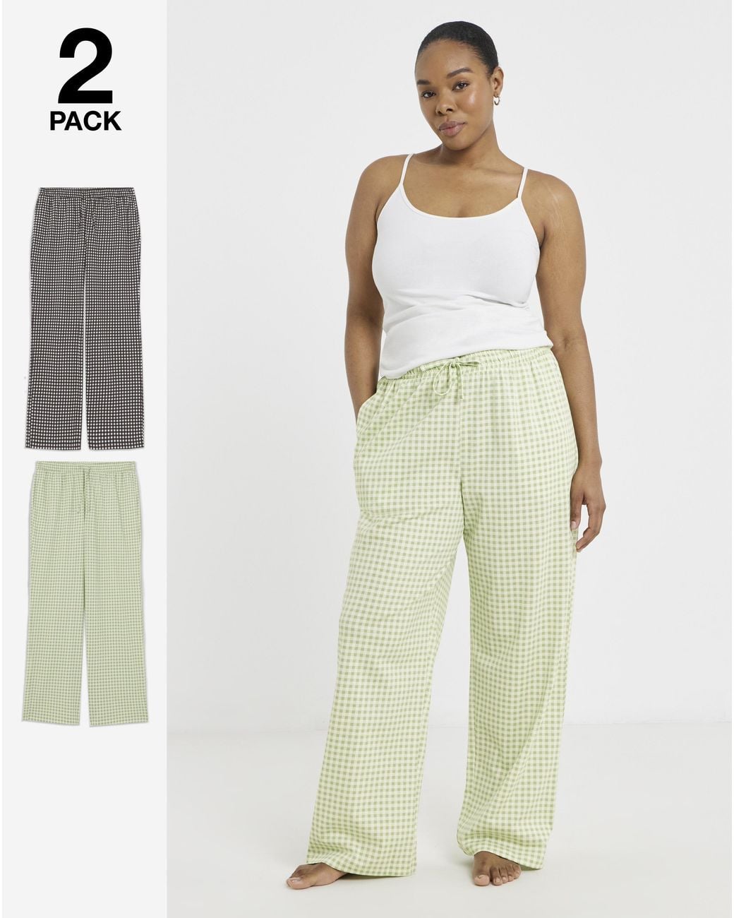 Pretty Secrets White 2 Pack Pj Bottoms