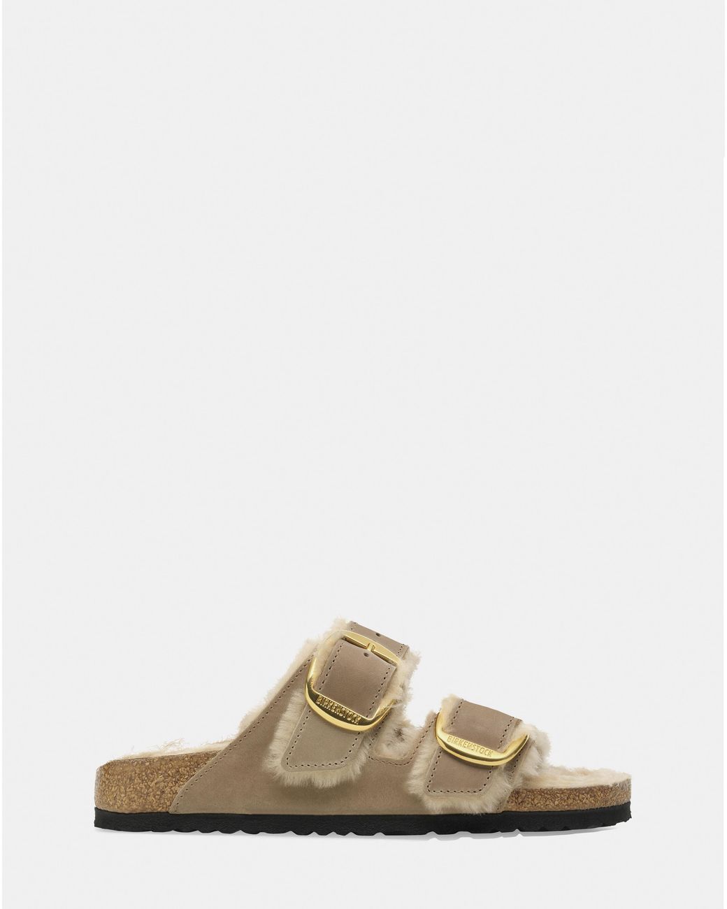 Birkenstock Natural Arizona Big Buckle Shearling Oiled Lea
