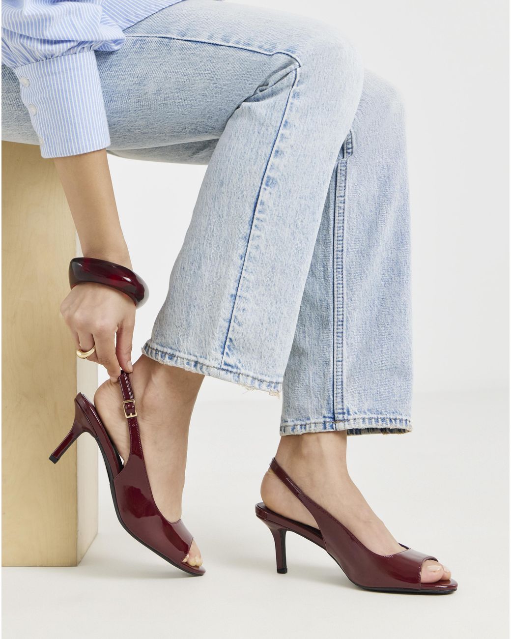 Simply Be Blue Peep Toe Heels Extra Wide Fit