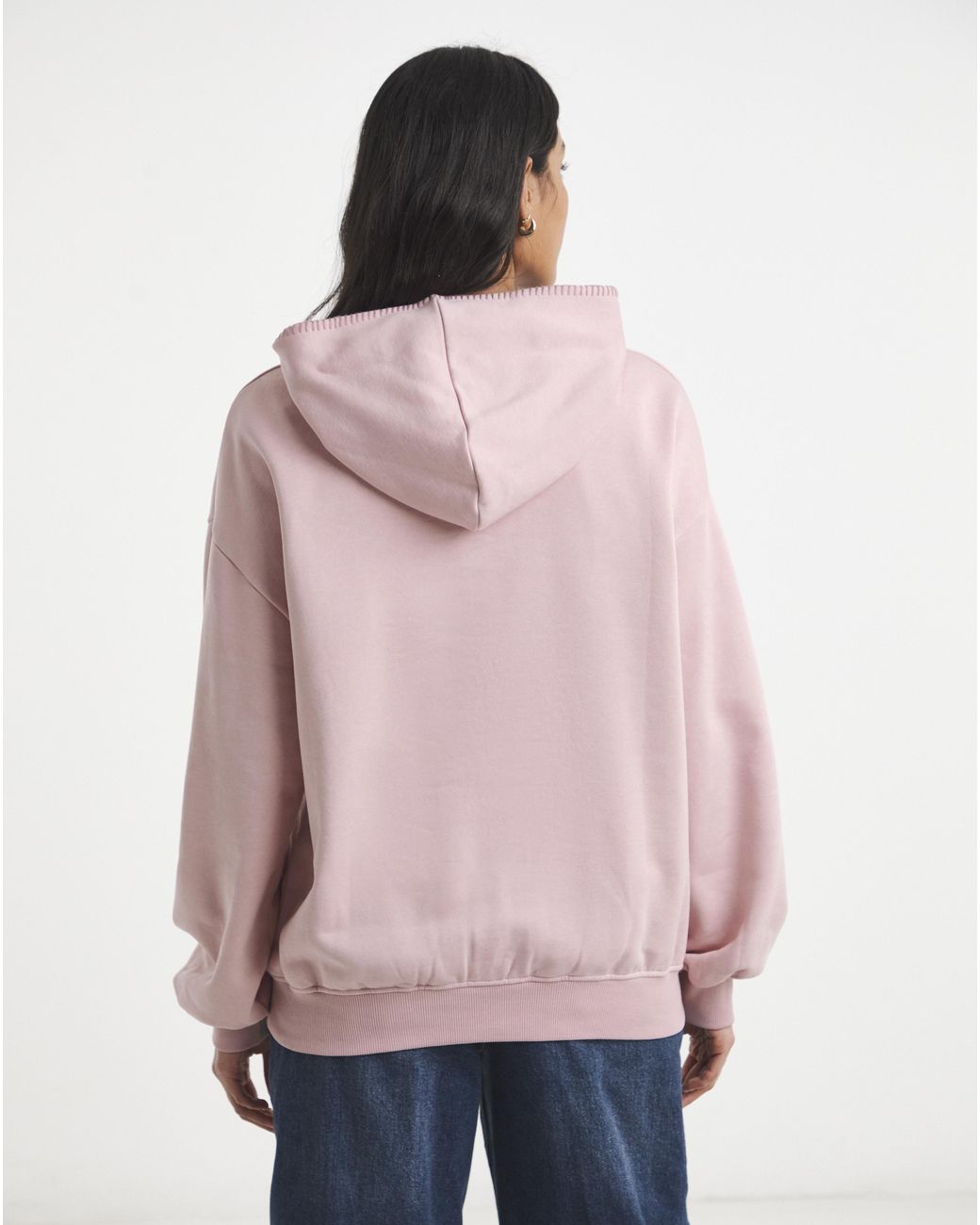 Simply Be Pink Whipstitch Hoodie